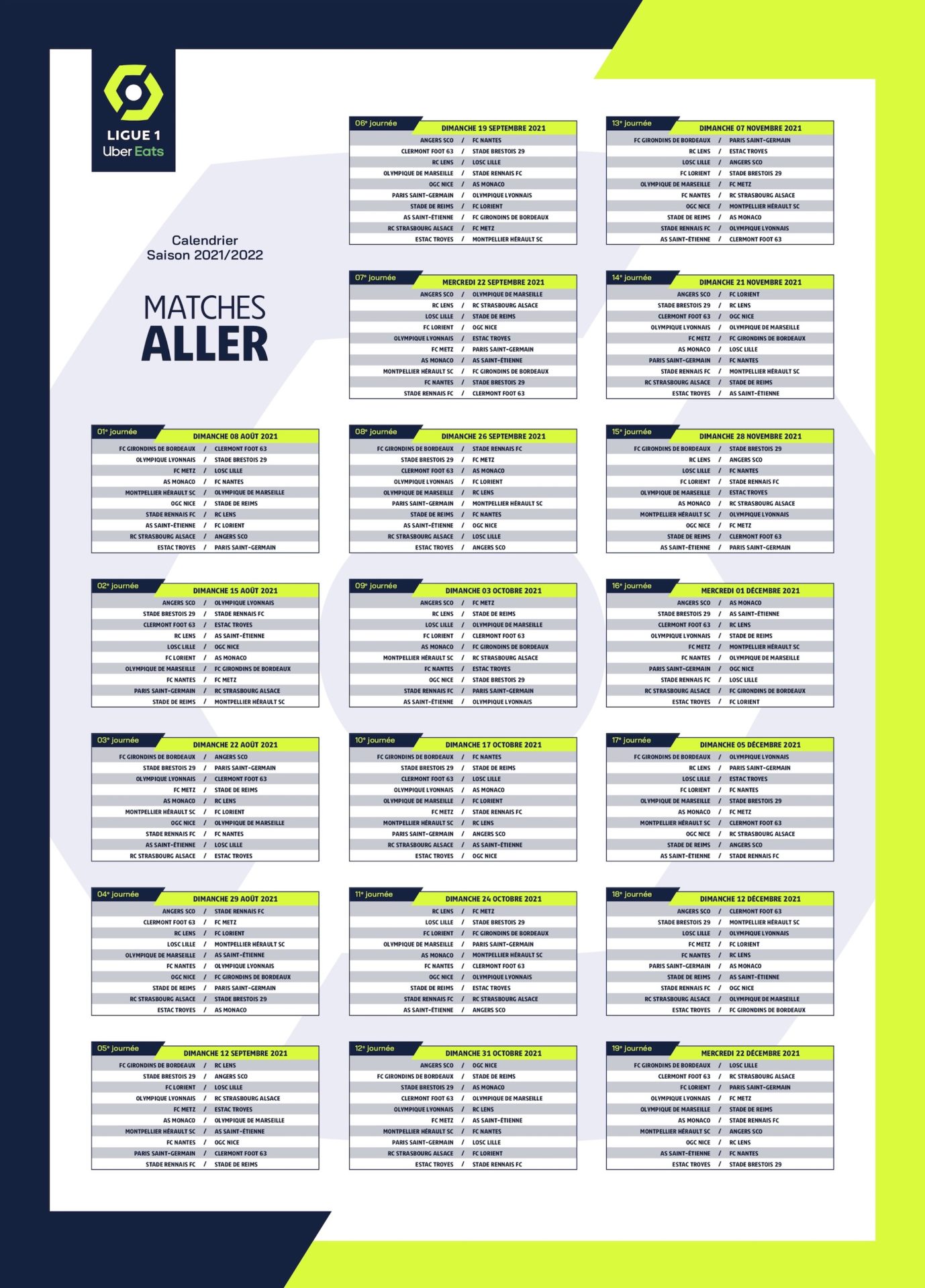 Ligue 1 : le calendrier de la saison 2021-2022 est tombé - Le Parisien