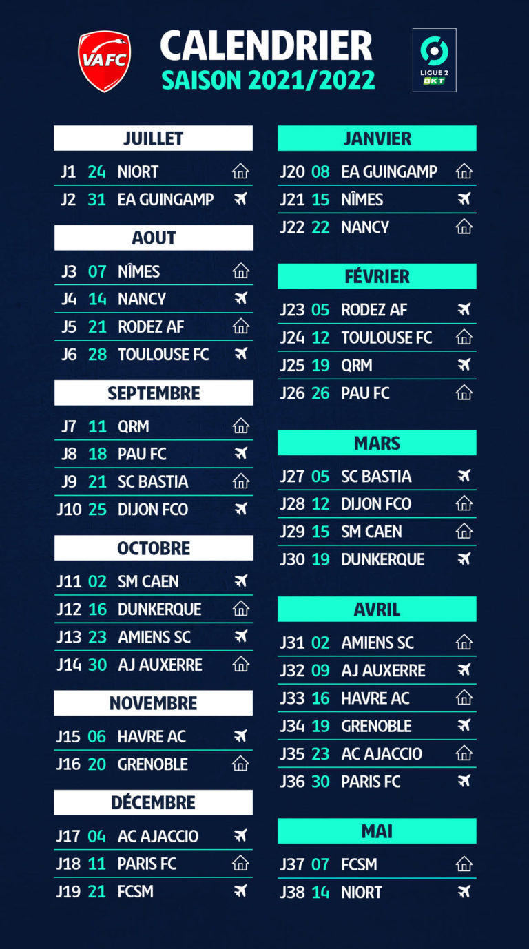 LIGUE 2 BKT LE CALENDRIER SAISON 2021-2022 - NORDSPORTS MAG