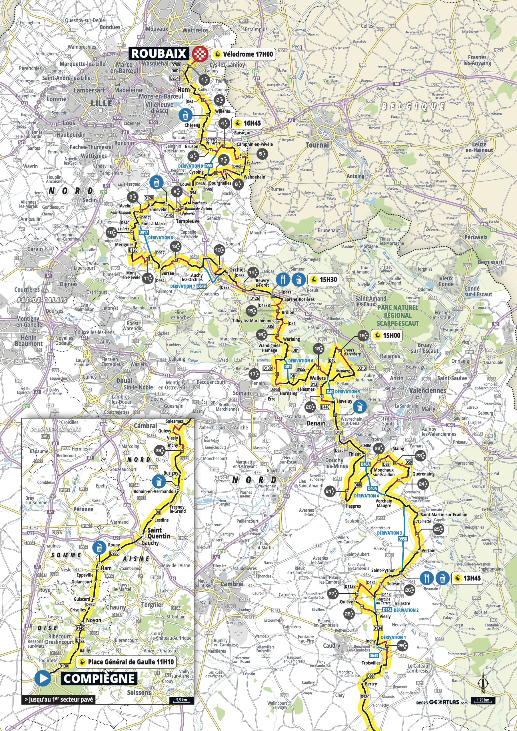 PARISROUBAIX 2023 PRÉSENTATION, EQUIPES, PARCOURS HOMMES, FEMMES ET