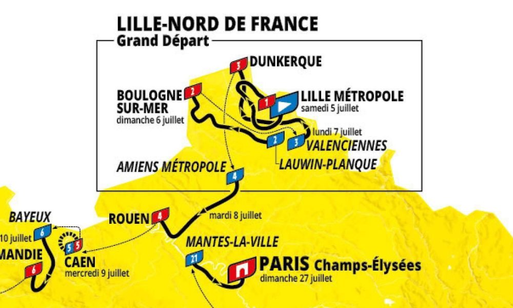 TOUR DE FRANCE 2025 LES CARTES DES ÉTAPES DU GRAND DÉPART
